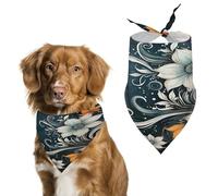 Durable Pet Bandana, Novelty Abstract Flowers Print Triangle Scarf for Dogs & Cats, Soft, Stylish & Easy to Wash, Ideal for Walks, Photos & More