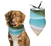 Durable Pet Bandana, Sea Beach Palm Leaves Print Triangle Scarf for Dogs & Cats, Soft, Stylish & Easy to Wash, Ideal for Walks, Photos & More