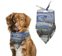 Durable Pet Bandana, Snow Elk Print Triangle Scarf for Dogs & Cats, Soft, Stylish & Easy to Wash, Ideal for Walks, Photos & More