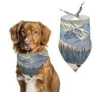 Durable Pet Bandana, Winter Landscape Print Triangle Scarf for Dogs & Cats, Soft, Stylish & Easy to Wash, Ideal for Walks, Photos & More