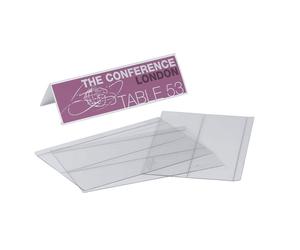 Durable PETP Table Badge - H x W 61/122 x 210 mm - Pack of 10 - Badge Badges Tab