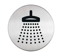 Durable 493823 Shower Pictogram Stainless Steel Round 65 mm
