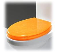 Durable Plastic Flash Toilet Seat with Soft-Close Mechanism and Quick-Release Design Easy to Clean(Orange)