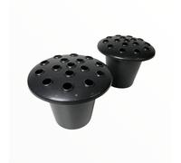 Durable Plastic Flower Pots for Grave Decorations - Black Memorial Containers for Floral Tributes - Pack of 2 - Honoring Loved Ones
