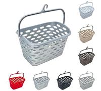 Durable Plastic Peg Tidy Basket Laundry/Clothes Pegs with Handle Light Weight Convenient Size for All Garment Hanging with Hook Washing Line Airer Basket (Silver Peg Basket)