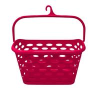 Durable Plastic Peg Tidy Basket Laundry/Clothes Pegs with Handle Light Weight Convenient Size for All Garment Hanging with Hook Washing Line Airer Basket (Fuchsia Peg Basket)