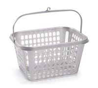 Durable Plastic Peg Tidy Basket Laundry/Clothes Pegs with Handle Light Weight Convenient Size for All Garment Hanging with Hook Washing Line Airer Basket (Silver Peg Basket (D2))