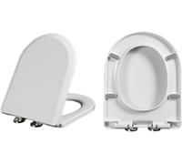 Durable Plastic U-Shaped Cushion Quick-Release Toilet Seat, Designed for Fixed Installation ATOP Sanitary Ware. Pack of One. Easy to Clean(02D 35.5 * 44cm)