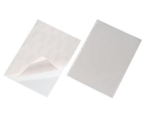 Durable POCKETFIX Self-Adhesive Clear Label Sleeve Pockets - 10 Pack - A4 - Easy to Attach with Strong Adhesive Back - Transparent