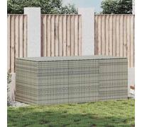 Durable Poly Rattan Outdoor Storage Box with PE Lining and Gas Spring, Gray, 180x90x70 cm