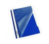 Durable Clear View A4 Document Folder Dark Blue | Transparent Front Cover | Pack of 50 Folders | Ideal for Holding A4 Punched Documents