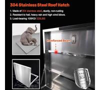 Durable Portable Roof Hatch SkylightsLarge Rainproof Flat Roof Windows for Hallway Loft Stairway & Garage LightingIdeal Deck Access Solution