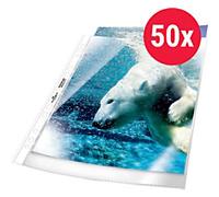 DURABLE Premium Punched Pockets A4 Clear 80 microns PP (Polypropylene) Top Opening 11 Holes 2677 Pack of 50