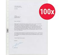 DURABLE Premium Punched Pockets A4 Clear Transparent 80 Microns PP (Polypropylene) Top 11 Holes 2676-19 Pack of 100