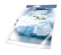 DURABLE Premium Punched Pockets A4 Orange Peel Transparent 80 microns PP (Polypropylene) Top Opening 11 Holes 2683 Pack of 100