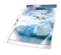 DURABLE Premium Punched Pockets A4 Orange Peel Transparent 80 microns PP (Polypropylene) Top Opening 11 Holes 2683 Pack of 100