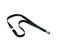 Durable Premium Textile Lanyard 15 mm Black | Pack of 10 Necklaces | Includes Safety Release | Holds a Variety of Badges and Passes