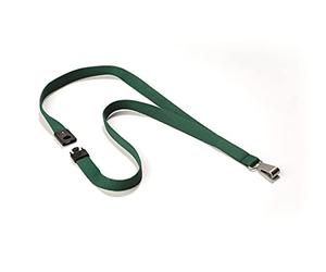 Durable Premium Textile Lanyard 15 mm Dark Green | Pack of 10 Necklaces | Includes Safety Release | Holds a Variety of Badges and Passes