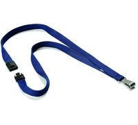 Durable Premium Textile Lanyard 15 mm Midnight Blue | Pack of 10 Necklaces | Includes Safety Release | Holds a Variety of Badges and Passes