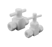 Durable PTFE 2-Way Tube Valve - Acid & Erosion Resistant Fluid Control Switch for Threaded Connections, 1 Pcs(18mm D)