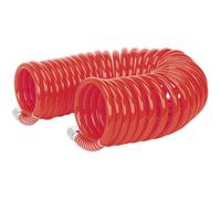 Durable Pu Coiled Air Hose - 10 Metre With 1/4 Inch Bsp Unions And 8mm Bore