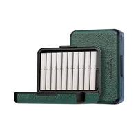 Durable PU Leather Cigarette Case - 20 Capacity, Pressure-Proof and Portable, Moisture-Proof Design, Essential Smoking Accessories Gift for Men on the Go(Green1)