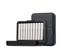 Durable PU Leather Cigarette Case - 20 Capacity, Pressure-Proof and Portable, Moisture-Proof Design, Essential Smoking Accessories Gift for Men on the Go(Black6)