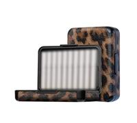 Durable PU Leather Cigarette Case - 20 Capacity, Pressure-Proof and Portable, Moisture-Proof Design, Essential Smoking Accessories Gift for Men on the Go(Brown4)
