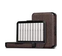 Durable PU Leather Cigarette Case - 20 Capacity, Pressure-Proof and Portable, Moisture-Proof Design, Essential Smoking Accessories Gift for Men on the Go(Brown2)