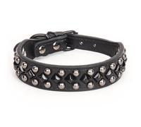 Durable Pu Leather Pet Dog Collar, Metal Nail Buckle Accessories, Personalized Neck Protective Collar For Dogs(1,XL)