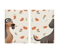 Durable PU Material Passport Protective Cover, I Love My Dog Dachshunds Printing Cute Passport Protective Cover Women and Men Passport Cover Wear-Resistant Passport Bag