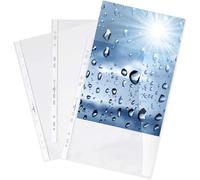 Durable Punched Poly Pockets A4, Pack of 100, Clear, 0.08mm Thickness | Transparent Document Wallet with Reinforced Punched Holes, Tear-Resistant Polypropylene, Made in Germany