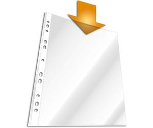 Durable Punched Poly Pockets A4, Pack of 40, Clear, 0.05mm Thickness | Glass Clear Document Wallet with Reinforced Punched Holes, Tear-Resistant Polypropylene, Made in Germany
