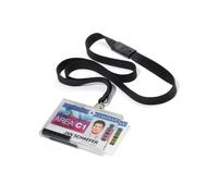 Durable PUSHBOX Duo 2 Card Security ID Holders with Lanyards | 10 Pack | Clear