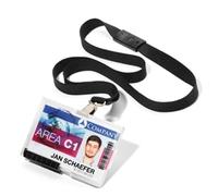 Durable 54 x 87 mm Holds 2 Cards Pushbox Duo with Lanyard Security ID Card Holder - Transparent (Pack of 10)
