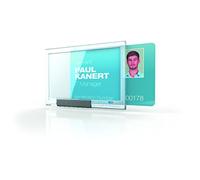 Durable Pushbox Security Pass Holder 54 x 87mm Transparent | Pack of 10 Badges | for Securely Holding Upto 3 ID/Security Cards
