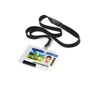 Durable Pushbox Security Pass Holder 54 x 87mm with Lanyard Transparent | Pack of 10 Badges | for Securely Holding Upto 3 ID/Security Cards