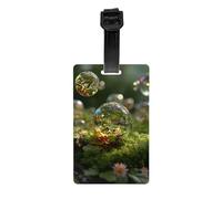 Durable PVC Bubbles in The Forest Print Luggage Tag with Detachable Wristband for Easy Identification and Multifunctional Use