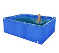 Durable PVC Canvas Aquaculture Tank - Steel Frame Temporary Fish Pond with Drain Valve Ideal for Koi Bing and Multi-Purpose Outdoor Use Above Ground Pool