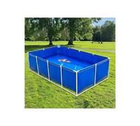 Durable PVC Canvas Fish Pond - 2x1.5x0.7m Temporary Aquarium Pool with Drain Valve, Ideal for Saltwater Fish, Koi, and Turtles, 0.6mm Water Storage Tank