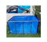 Durable PVC Canvas Fish Pond - Foldable with Metal Bracket for Koi & Aquaculture - Clear Design with Easy Access Viewing Window (140x140x35cm)