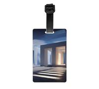 Durable PVC Glowing Geometry Print Luggage Tag with Detachable Wristband for Easy Identification and Multifunctional Use