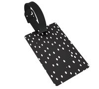 Durable PVC Luggage Id Tags for Suitcases TSA Approved, Personalized Travel Bag Identifier for Suitcases Backpacks, Black White Polka Dots Luggage Tag,Tear-Resistant Contact Info Tag Holder for Kids