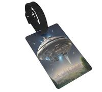 Durable PVC Luggage Id Tags For Suitcases Tsa Approved, Personalized Travel Bag Identifier For Suitcases Backpacks, Ufo At Night Luggage Tag,Tear-Resistant Contact Info Tag Holder For Kids, Air Travel