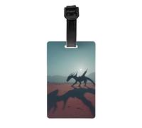 Durable PVC Luggage Tag with Full Crimson Wings Print Design for Easy Bag Identification and Travel Accessories