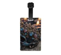 Durable PVC Luggage Tag with Full Dark Gem Print Design for Easy Bag Identification and Travel Accessories