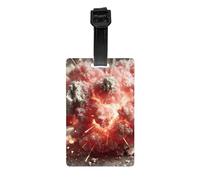 Durable PVC Luggage Tag with Full Exploding Stone Print Design for Easy Bag Identification and Travel Accessories