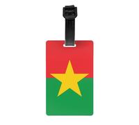 Durable PVC Luggage Tag with Full Flag of Burkina Faso Print Design for Easy Bag Identification and Travel Accessories
