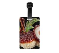 Durable PVC Luggage Tag with Full Gem Lychee Print Design for Easy Bag Identification and Travel Accessories