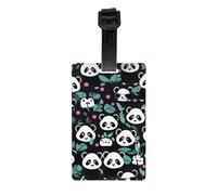 Durable PVC Luggage Tag with Full Panda Cute face Print Design for Easy Bag Identification and Travel Accessories